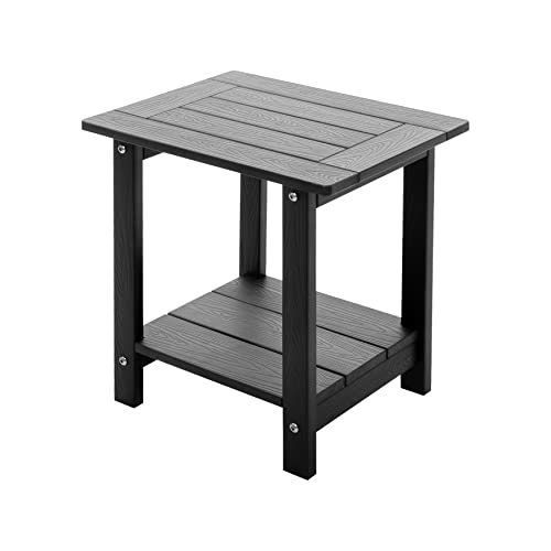  Meluvici Double Adirondack Side Table, Wooden Black