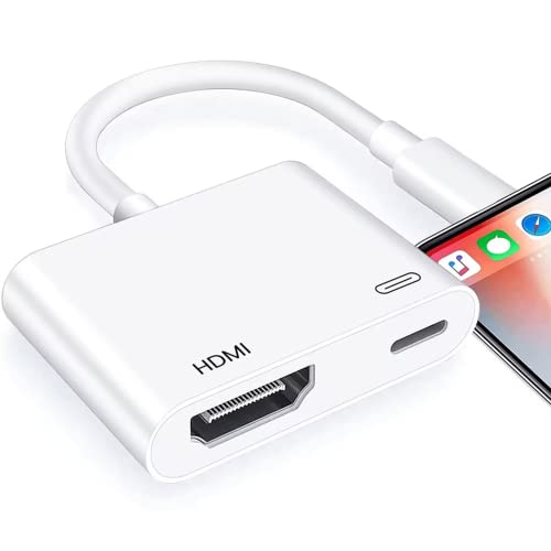 Lightning to HDMI Adapter [Apple MFi Certified], No Power Needed 1080P Screen Converter