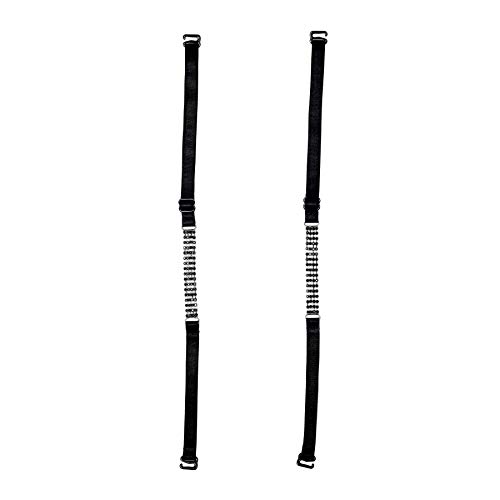 Classic Fabric Replacement Bra Straps - Black with Black Rhinestone Detail