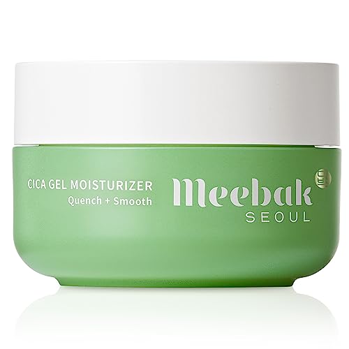 Meebak Cica Gel Face Moisturizer with Vegan Collagen, Hyaluronic Acid - Korean Day & Night Cream - 1.69 fl oz
