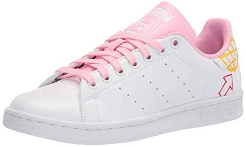 adidas Originals womens Stan Smith Sneaker, White/True Pink/White, 8.5 US