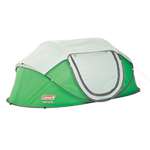 Coleman 2-Person Pop-Up Tent - Green/Grey - Instant Setup for Camping & Outdoor Adventures