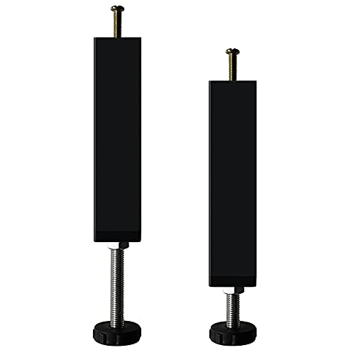Metal Furniture Support Legs Adjustable Height Heavy Duty Bed Center Frame Slat feet risers for Queen/King Platform Bed Frame Replacement Parts 2PS (5.9