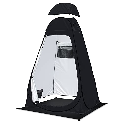 anngrowy Shower/ Toilet Tent Pop-Up - Portable Outdoor Camp Bathroom Changing Room - Extra-Tall, UPF 50+
