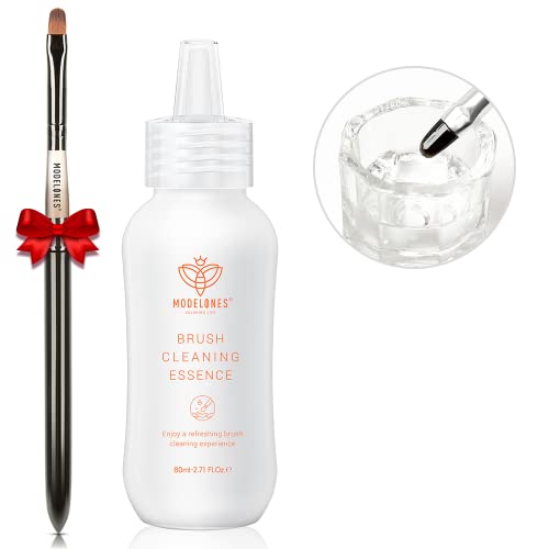 Modelones Nail Art Brush Cleaner & Restorer - 80ml w/Pro Nail Art Brush