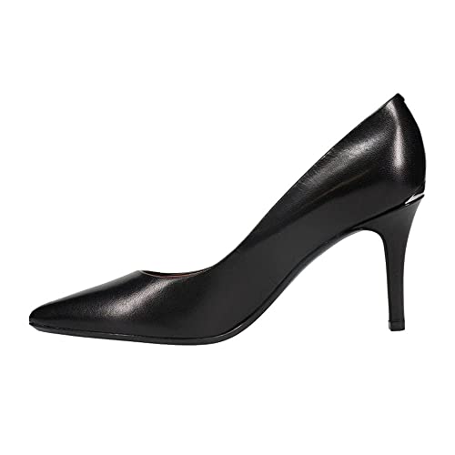 Calvin Klein Women's Gayle Pump, Black Leather, 6.5