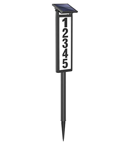 SUNGATH Lighted House Numbers for Outside, Waterproof Solar Address Signs for Yard with Stakes, Solar Powered LED Illuminated Address Plaques for Houses&Home (Height 35 Inches, 1 Pack)