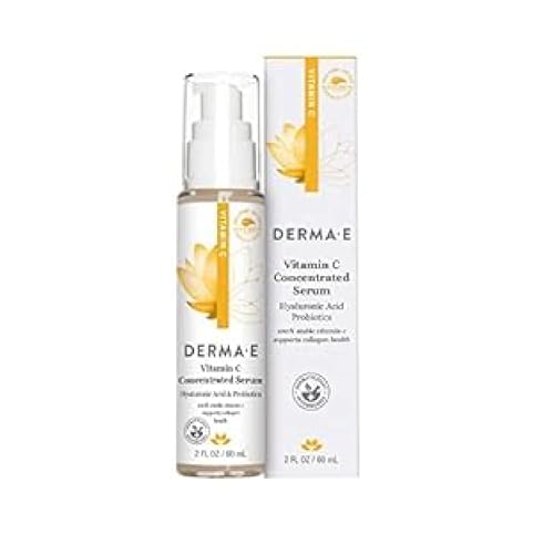 DERMA E Vitamin C Concentrated Serum with Hyaluronic Acid – Firming and Brightening Skin Serum - 2oz