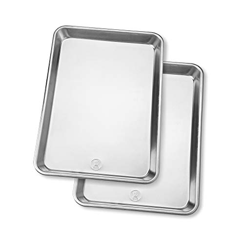 Ultra Cuisine Jelly Roll Baking Sheet Pans - Professional Aluminum Set of 2 - Durable and Versatile
