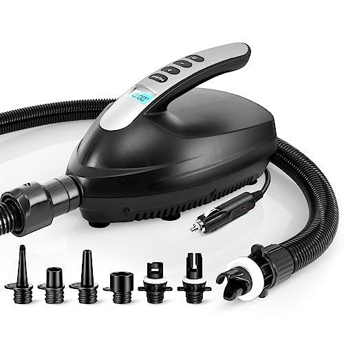 SereneLife Digital Electric Air Pump - Quick Inflator for Water Sport Inflatables, SUP Paddle Boards