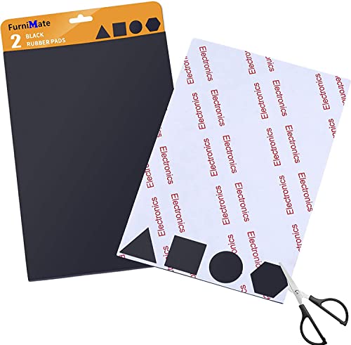 Rubber Pads Self Stick, Rubber Non Slip Pad, Rubber Sticky Pads, Rubber Sticker 2 Pieces Black, Non Skid Pads, Adhesive Rubber Pads 4x6 inch