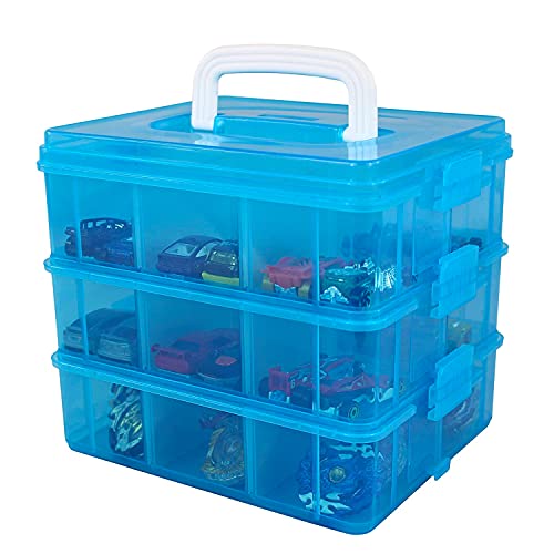Bins & Things Stackable Toys Organizer Storage Case - Perfect for BeyBlade and Mini Toy Action Figures!