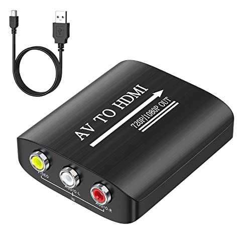 GINGIN AV to HDMI Converter, Support 720p/1080p HD Output for Multiple Devices