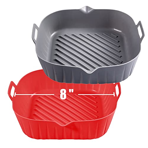  Golden Associate Silicone Liners Square - 2 Pcs, Non-stick Food-grade Reusable Silicone Pot, 8'' Size