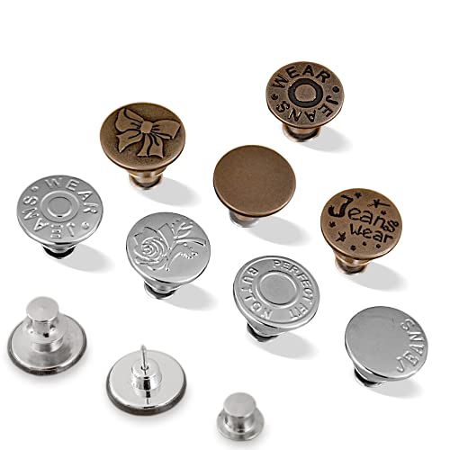 Oro Replacement Jean Button - No Sew Instant Detachable Metal Button