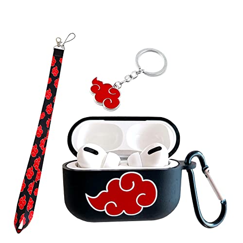 eSgwax with Red Cloud Lanyard Keychain AirPods Pro Case - Unique TPU Process Soft Cover