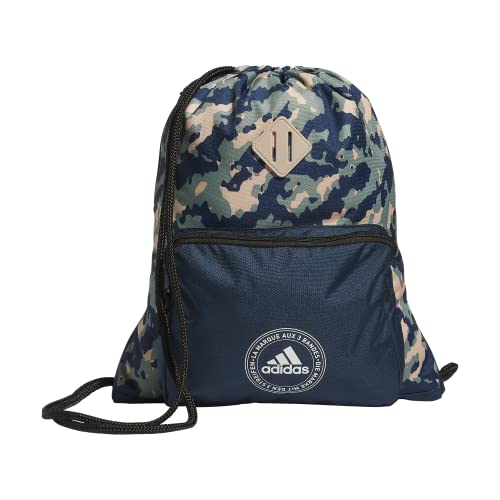 adidas Classic 3S 2 Sackpack, Essential Camo Crew Navy-Silver Green/Crew Navy, One Size