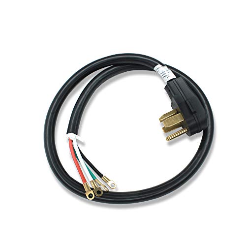 Appliance Pros AP-PT400L 4ft 30-amp Dryer Replacement Plug, Black
