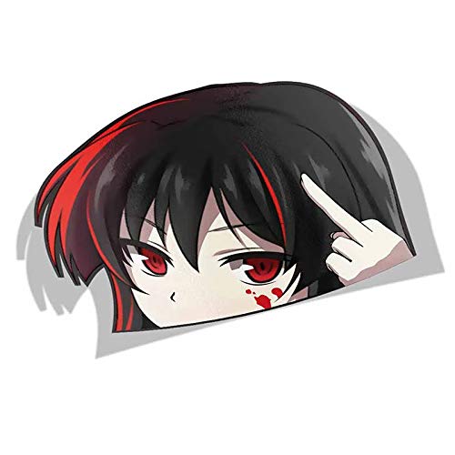  EARLFAMILY 5.1'' Funny Car Sticker for Akame Ga Kill Peeker Peek Anime Vinyl JDM Car Styling Window Trunk Laptop 3D Decal