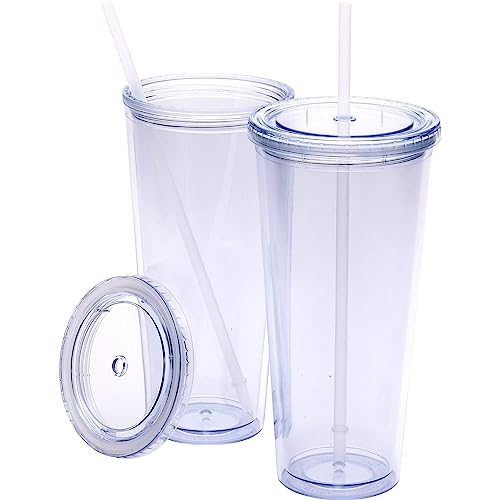 Zephyr Canyon 32oz Clear Tumblers with Lids and Straws - Clear (2 Pack)