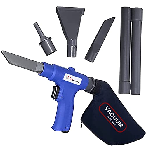LE LEMATEC Dual Action Air Compressor Vacuum and Pneumatic Air Blow Gun with Attachments; One-Turn Multi-Function Air Compressor Pneumatic Vacuum and Air Blower Gun Shop Tool Combo - AS119