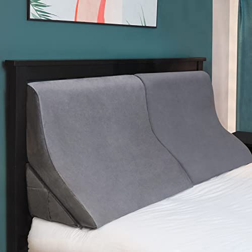 Vekkia Headboard Bed Wedge Pillow Set - Adjustable Bolsters for Back Support