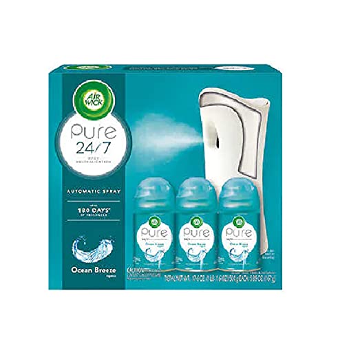 Air Wick Pure 24/7 Automatic Spray Starter Kit, Essential Oil, Ocean Breeze