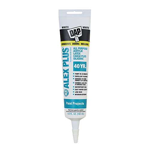 Dap 18128 Alex Plus Acrylic Latex Caulk - White, 5.5-Ounce Tube