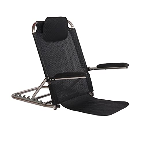 MYOYAY Adjustable Lifting Bed Backrest - Portable Folding Back Support Chair with Armrest