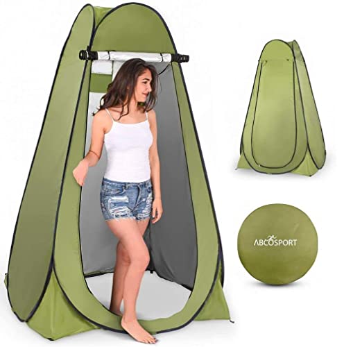 Abco Pop Up Privacy Tent, Changing Tent Pop Up Instant Portable Outdoor Shower Tent, Camp Toilet, Pop Up Changing Tent, Rain Shelter with Window for Camping & Beach Easy Set Up, Foldable w/ Carry Bag