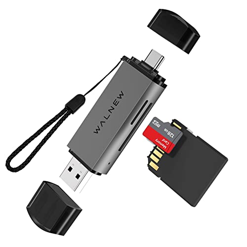 SD/Micro-SD Card Reader, WALNEW USB 3.0 and USB-C to SD/TF Memory Card Adapter for Mac,MacBook,Computer/PC,Laptop,iPad,Samsung Galaxy Android Phone,Support UHS-I SDHC/SDXC/MicroSD/MicroSDHC/MicroSDXC
