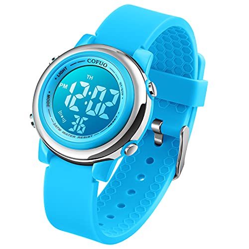 cofuo Kids Digital Sport Waterproof Watch - Blue