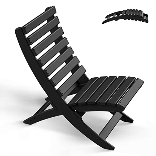 GREENVINES Folding Xavier Chair, HDPE All-Weather Portable Outdoor Chairs, Plastic Adirondack Chair for Beach Poolside Fishing Fire Pit Camping Patio Porch Lawn Garden Indoors