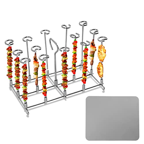 GZCAIWZ Air Fryer Skewer Stand Rack Compatible with Ninja Foodi Air Fryer DZ201, DZ401, Stainless Steel Skewers Rack Holder