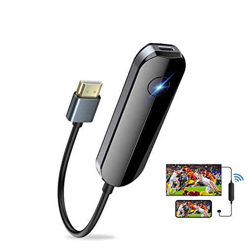 JUCONU Wireless HDMI Display Adapter,Video Mirroring Receiver,HDMI Cable Adapter Used for iPhone Mac iOS Casting/Mirroring to TV/Projector/Monitor