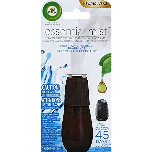 Air Wick Essential Oils Diffuser Mist Refill, Fresh Water Breeze - 0.68 Fl Oz (Pack of 1)