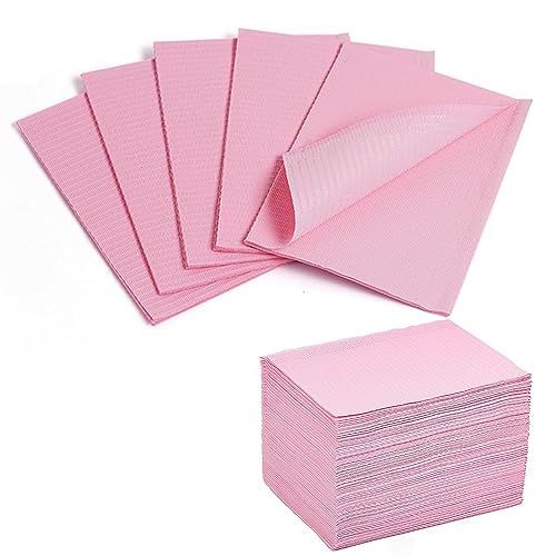 Makartt Disposable Nail Mats, 50Pcs Pink Fordable Nail Paper Towels for Table Acrylic Nail Practice Sheet