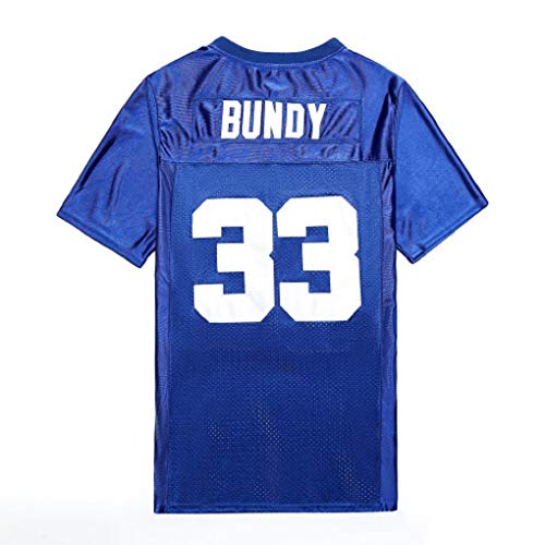 Al Bundy Football Jersey Men's 33 Polk High Varsity Blues Jersey #33 Movie Vintage West Canaan Coyotes Football Jersey (XXX-Large)