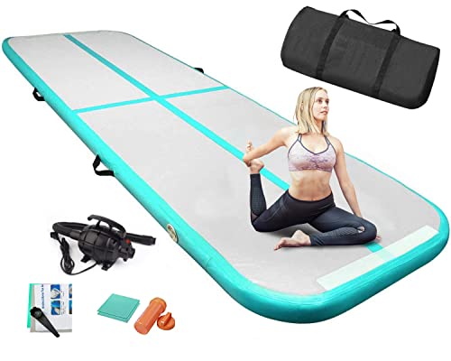 EDOSTORY Inflatable Air Gymnastics Mat - Acid Blue Training Mats for Home/Training/Cheerleading/Yoga/Water Sports