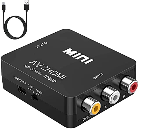 BD&M AV to HDMI Converter, Mini RCA Composite CVBS Video Adapter for Various Devices