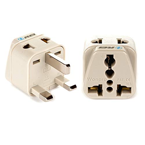 OREI USA to UK, UAE, Hong Kong & More (Type G) Travel Adapter Plug - 2 in 1 - CE Certified - RoHS Compliant - 2 Pack