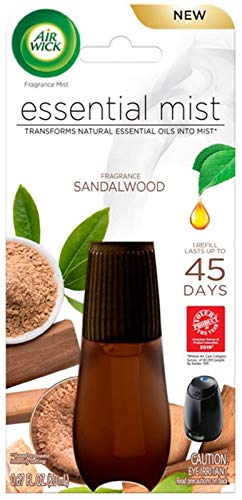 Air Wick Essential Mist Refill, 1ct, Sandalwood, Air Freshener, Essential Oils
