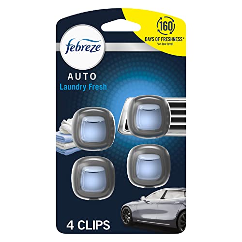 Febreze Car Air Freshener Vent Clip - Pack of 4 - Laundry Fresh Scented Clips