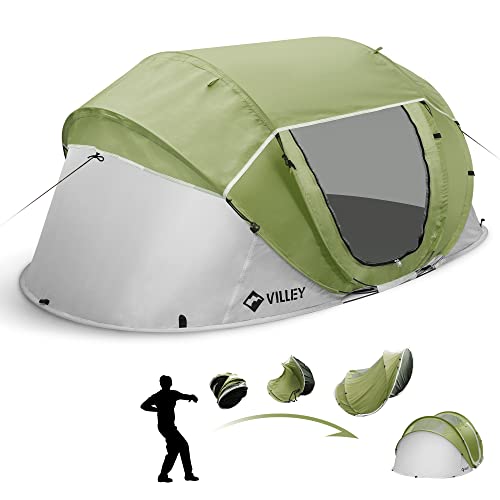VILLEY 2-Person Easy Pop Up Tent - Lightweight Camping Beach Tent - Waterproof & Setup Instant