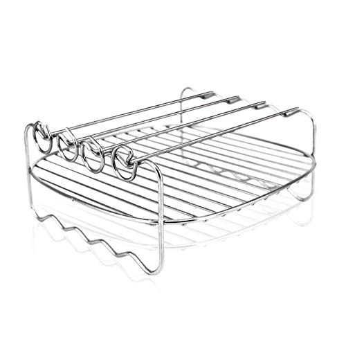 Air Fryer Double Layer Rack, Air Fryer Accessories Multi-purpose Rack Fits Most 4.2QT or Above（8in,4pins）