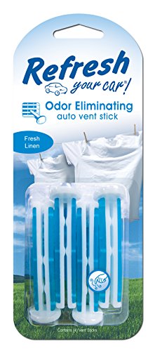 Refresh Your Car Auto Vent Sticks - Pack of 4 - Fresh Linen Scented Odor Eliminator Sticks