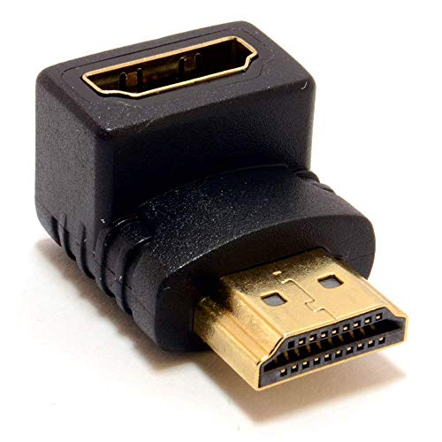 Right Angle HDMI Male to HDMI 90 Degree Adapter for Roku 3500EUA, Amazon Fire TV, Google Chromecast, Miracast Airplay, August DVB, KitMaster Stream, Anycast, Pinwheel Q7, Toshiba 32D1333, LG 42LF652V