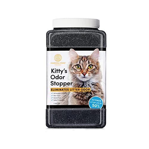 Kitty's ODOR STOPPER - 4 lbs of Activated Charcoal Cat Litter Box Odor Eliminator | Friendly Freshener | Unscented Deodorizer - Child Safe, Non-Toxic & Fresh | Extends Feline Litter Life