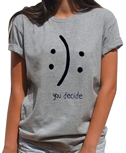 BLACKMYTH Women's Funny Graphic Design T-Shirt, Grey