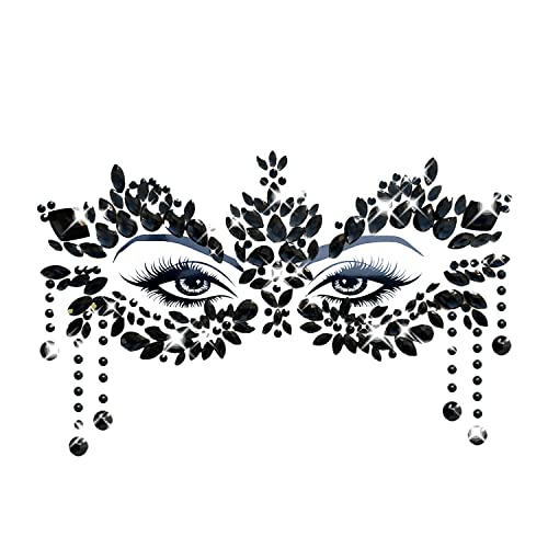  Neva Nude Prima Donna Black Masquerade Jewel Face Crystal Sticker - One Size